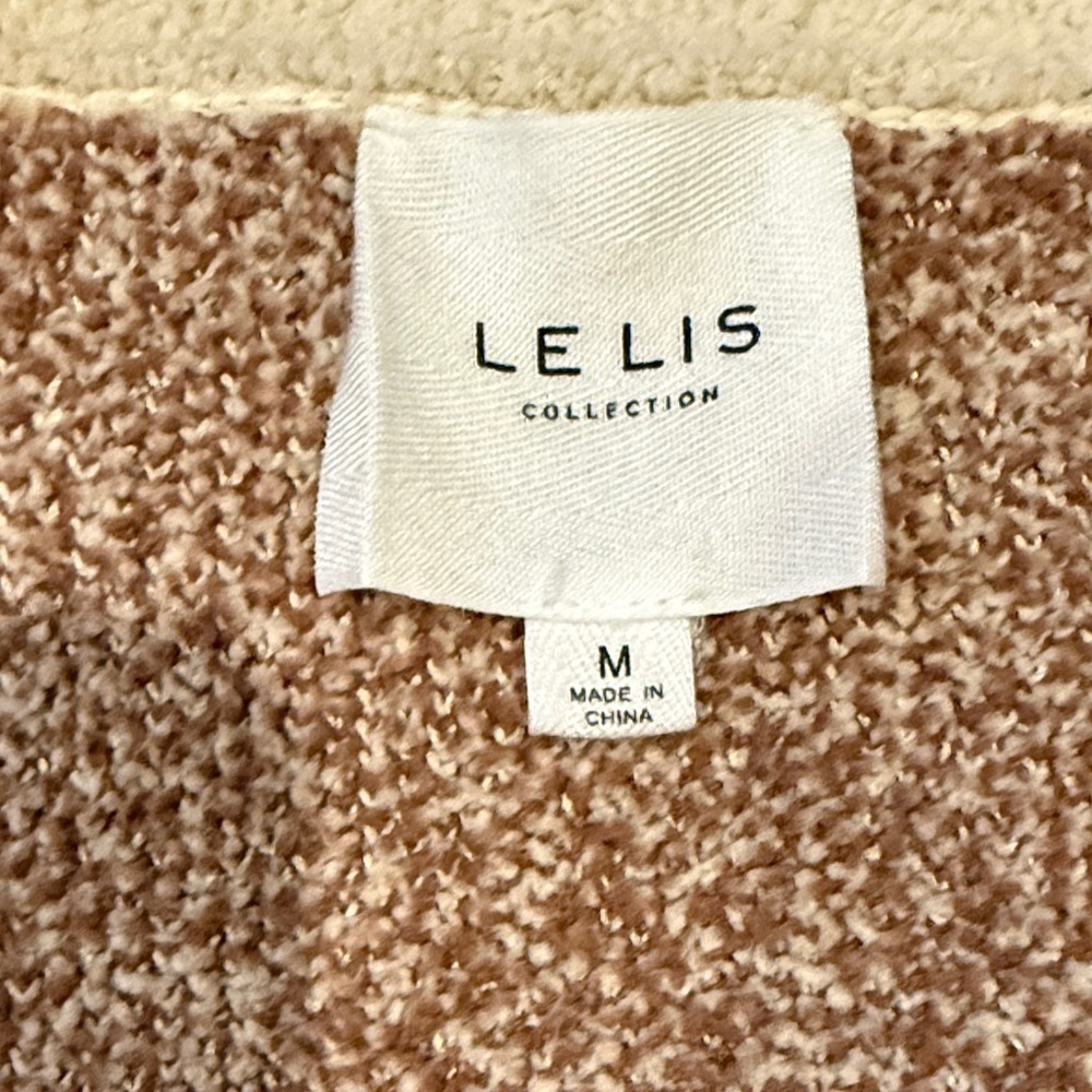 Le Lis Brown and Cream Argyle Cardigan - Picture 9 of 12